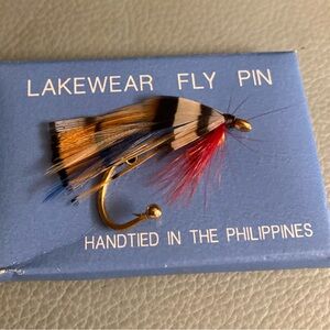 Fly fishing label pin